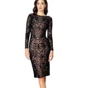 Dress the Population Black Long Sleeve Dress